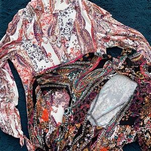 Set of two Free People long sleeved dresses with back cut out